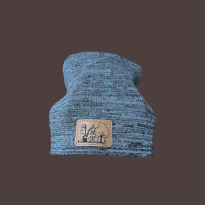 Blue/Grey-slouch beanie